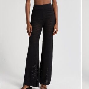 Elegant Black Crochet Pants Elan Open Knit
